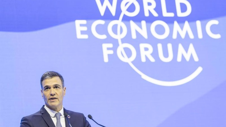 ep archivo pedro sanchez durante su intervencion en el foro economico mundial que se celebra en ep archivo pedro sanchez durante su intervencion en el foro economico mundial que se celebra en