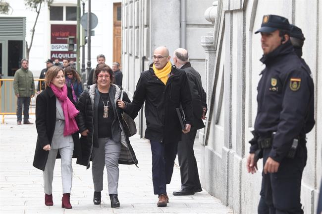 Carme Forcadell, Raül Romeva y Dolors Bassa llegan al Supremo | EUROPA PRESS ep carme forcadell raul romevadolors bassa llegansupremo 20180323191903