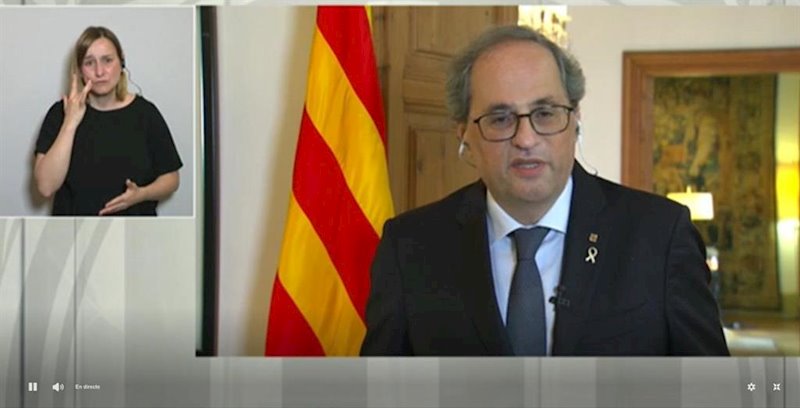 El presidente de la Generalitat, Quim Torra, en la rueda de prensa tras el Consell Executiu | TV3 ep el presidente de la generalitat quim torra en la rueda de prensa tras el consell executiu