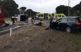 ep imagen del accidente de dos vehiculos en la carretera de rueda de valladolid