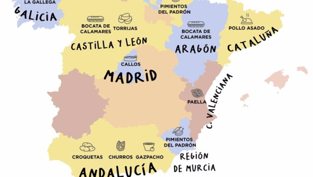 ep infografia de espana con las recetas tradicionales mas pedidas a domicilio