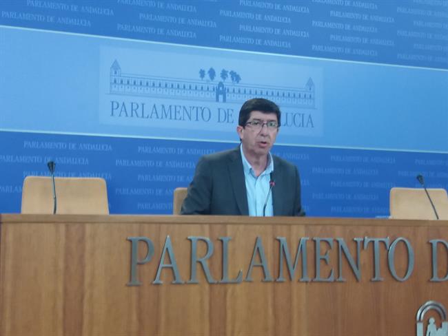 Juan Marín, en rueda de prensa en el Parlamento andaluz | EUROPA PRESS ep juan marin en ruedaprensaparlamento andaluz
