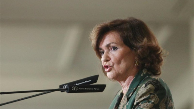 ep la vicepresidenta del gobierno en funciones carmen calvo durante su intervencion en el desayuno