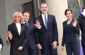 ep los reyes felipe y letizia junto al matrimonio macron en paris