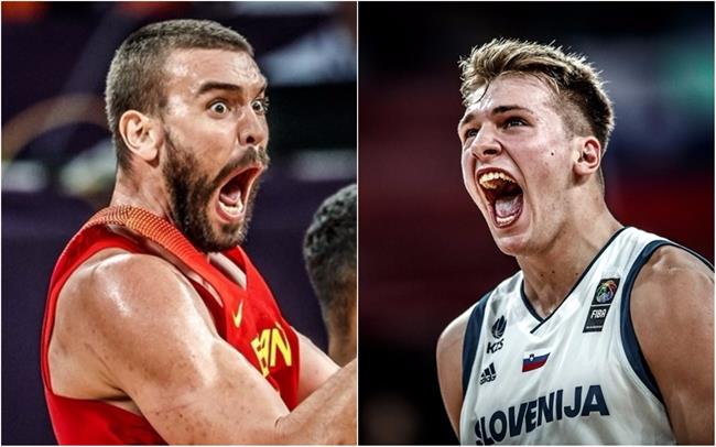 Marc Gasol (España) y Luka Doncic (Eslovenia) | FIBA ep marc gasol espana y luka doncic eslovenia