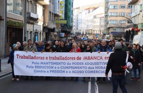 ep movilizacion de trabajadores de abanca en una jornada de huelga