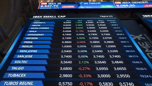 ep valores economicos en paneles en el palacio de la bolsa a 18 de septiembre de 2023 en madrid