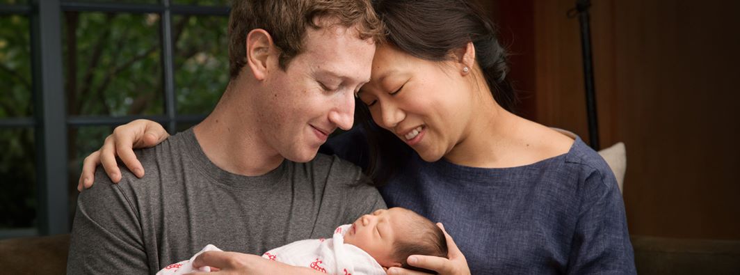 Mark Zuckerberg with wife Priscilla and daughter Max Facebook