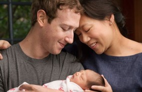 Mark Zuckerberg with wife Priscilla and daughter Max Facebook