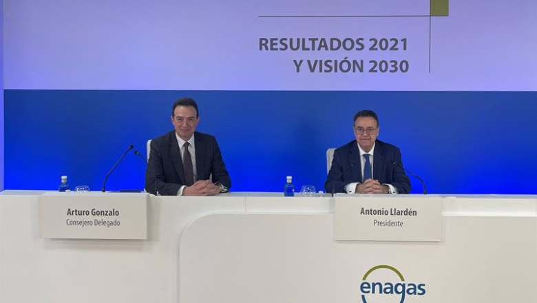 El consejero delegado de Enagás, Arturo Gonzalo, y el presidente, Antonio Llardén | ENAGÁS - Archivo ep archivo el consejero delegado de enagas arturo gonzalo y el presidente de la compania antonio