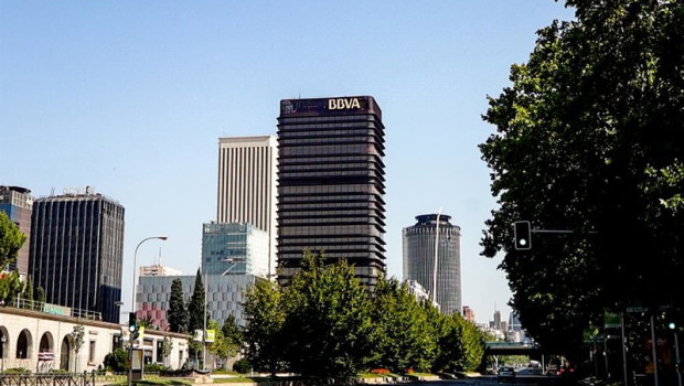 ep archivo   fachada de la torre del banco de bilbao a 31 de julio de 2022 en madrid espana en el