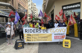 ep concentracion de trabajadores de glovo en valncia
