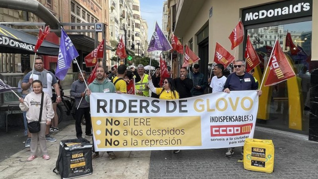 ep concentracion de trabajadores de glovo en valncia