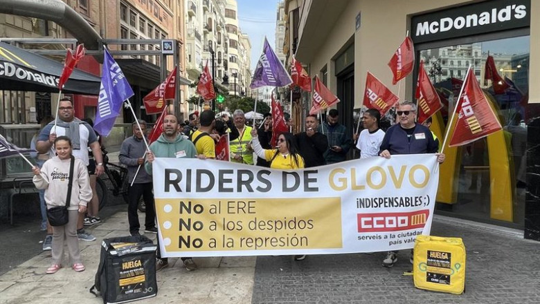 ep concentracion de trabajadores de glovo en valncia