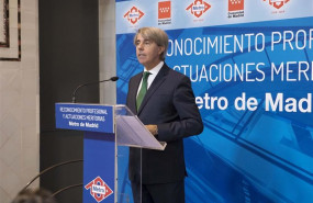 ep el consejero de transportes de la comunidad de madrid angel garrido en un acto de homenaje a