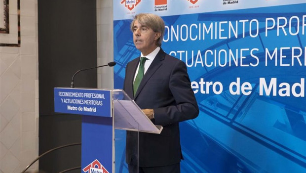 ep el consejero de transportes de la comunidad de madrid angel garrido en un acto de homenaje a