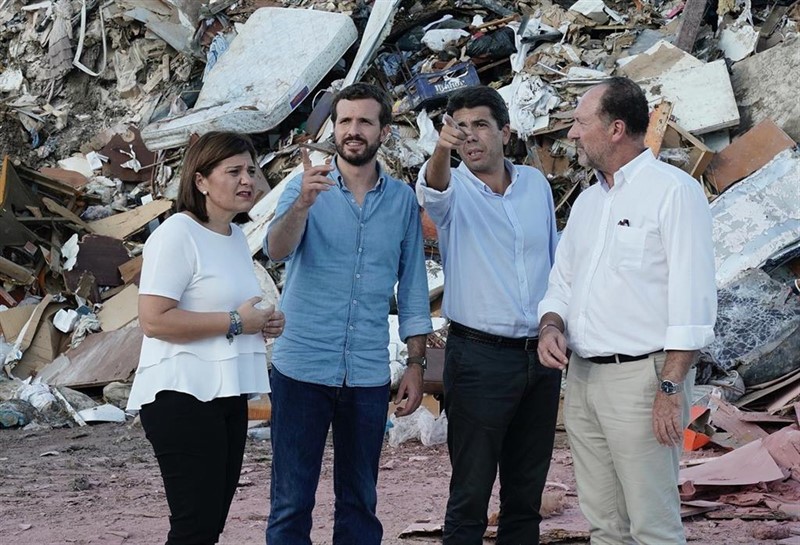 ep el lider del pp pablo casado vista las zonas afectadas por el temporal dana en orihuela alicante