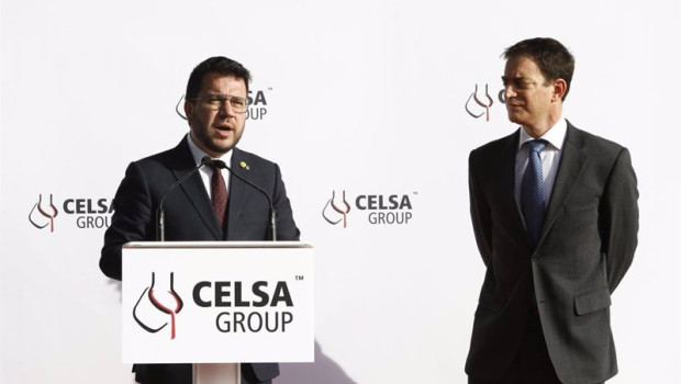 ep el presidente de la generalitat pere aragons con el presidente de celsa group francesc rubiralta