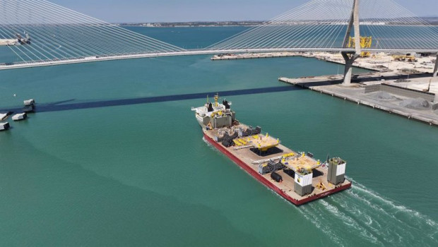 ep los modulos para conexion de la subestacion con su base para estados unidos salen en un barco de