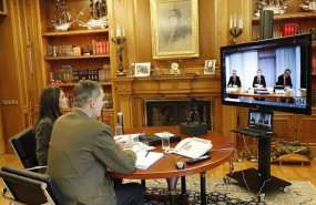 ep los reyes mantiene una videoconferencia con los maximos directivos de correos