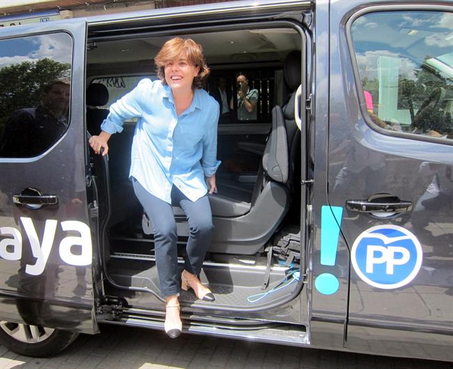 Sáenz de Santamaría a su llegada a la sede del PP en Salamanca | EUROPA PRESS ep saenzsantamariasu llegadala sedeppsalamanca