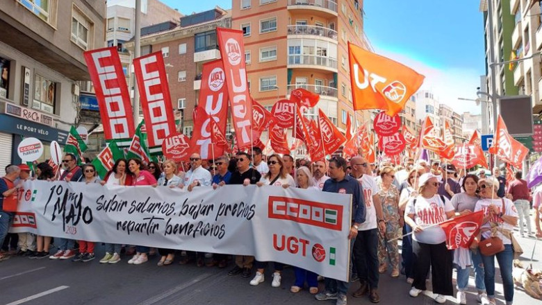 ep cabecera de la manifestacion del 1 de mayo en jaen con la presencia de las secretarias generales ep cabecera de la manifestacion del 1 de mayo en jaen con la presencia de las secretarias generales