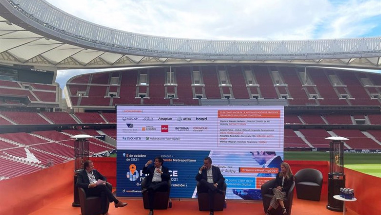 Congreso Finance Meeting 2021 en el estadio Wanda Metropolitano (Madrid), con la participación y patrocinio de Zucchetti Spain | ZUCCHETTI SPAIN ep congreso finance meeting 2021 en el estadio wanda metropolitano madrid con la participacion y