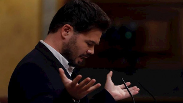 ep el portavoz de erc gabriel rufian durante su intervencion en el pleno del congreso este miercoles