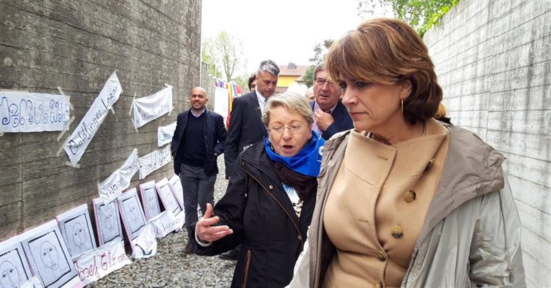 Foto de Delgado en Mauthausen | TWITTER / MINISTERIO DE JUSTICIA - Archivo ep fotodelgadomauthausen