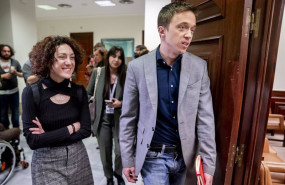 ep la diputada de sumar aina vidal y el portavoz de sumar en el congreso inigo errejon a su llegada
