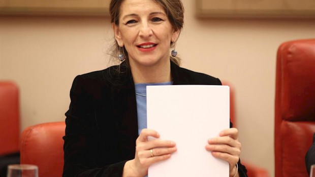 ep la ministra de trabajo y economia social yolanda diaz durante su comparecencia en el congreso