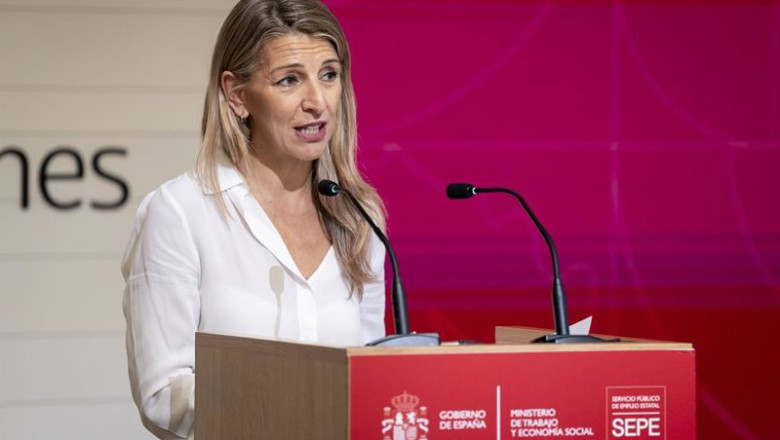 ep la vicepresidenta segunda y ministra de trabajo y economia social yolanda diaz inaugura el acto