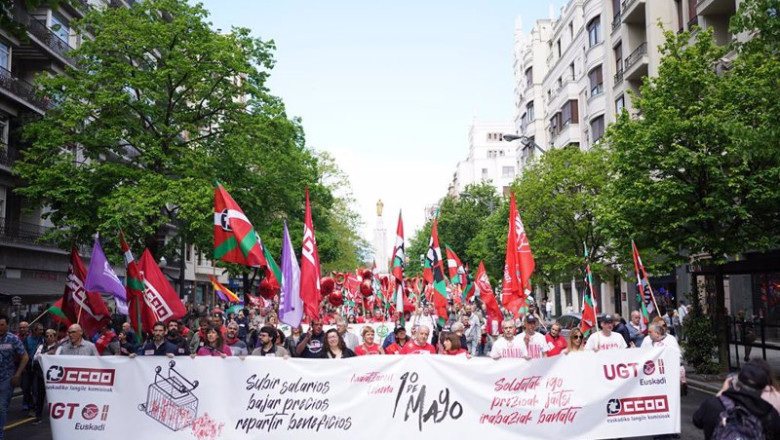 ep manifestacion de ccoo y ugt euskadi en bilbao con motivo del primero de mayo ep manifestacion de ccoo y ugt euskadi en bilbao con motivo del primero de mayo