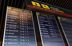ep un cartel de llegadas de la terminal 1 del aeropuerto de adolfo suarez madrid-barajas
