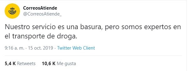 ep uno de los mensajes publicados en la cuenta hackeada de correos en twitter