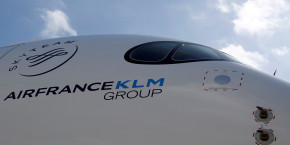 photo d archives du logo du groupe air france klm est represente sur le premier airbus a350 d air france lors d une ceremonie au siege du constructeur aeronautique airbus a colomiers 20230728174422 