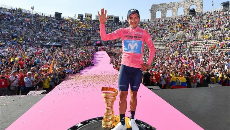 ep ciclista ecuatoriano richard carapaz celebratriunfo finalgiro 2019