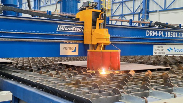 ep corte de chapa del primer buque hidrografico costero para la armada en navantia san fernando