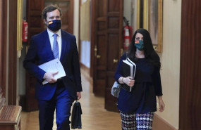 ep el portavoz de vox en el congreso ivan espinosa de los monteros y la secretaria general del grupo