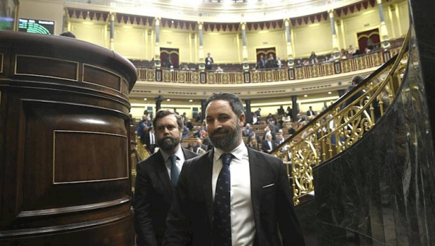 ep el presidente de vox santiago abascal dech y el portavoz de vox en el congreso ivan espinosa de
