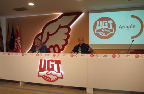 ep el secretario general de ugt pepe alvarez y el secretario general de ugt-aragon daniel alastuey