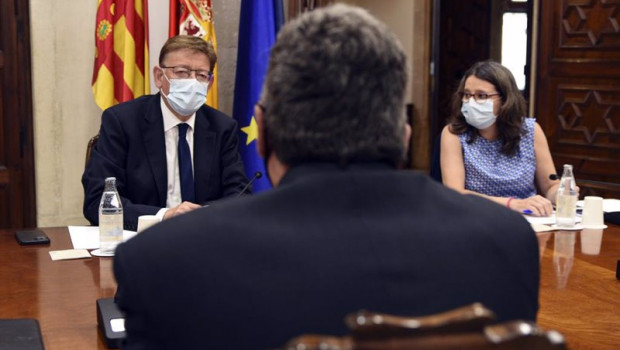 ep i d el president de la generalitat ximo puig el ministro de inclusion seguridad social y