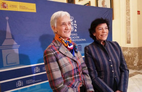 ep la consejera de educacion de asturias carmen suarez y la ministra de educacion y fp isabel celaa