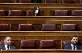 ep la lider de ciudadanos ines arrimadas el lider de vox santiago abascal izda y el portavoz de vox