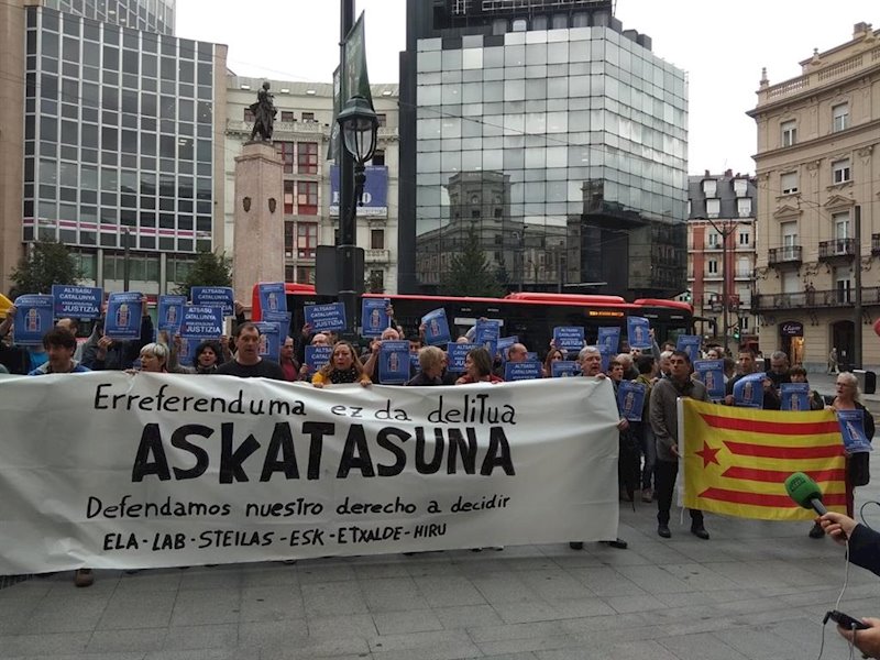 ep concentracion de sindicatos nacionalistas en bilbao para denunciar la sentencia del proces