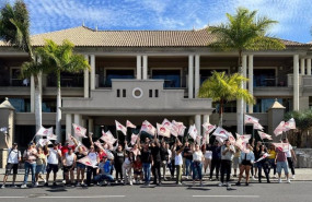 ep concentracion de trabajadores en un hotel del sur de tenerife con motivo de la huelga turistica