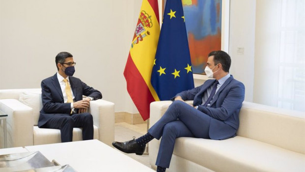 ep el consejero delegado de google sundar pichai y el presidente del gobierno pedro sanchez durante