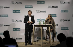 ep el director general de nestle espana jacques reber y la directora de comunicacion neus martinez
