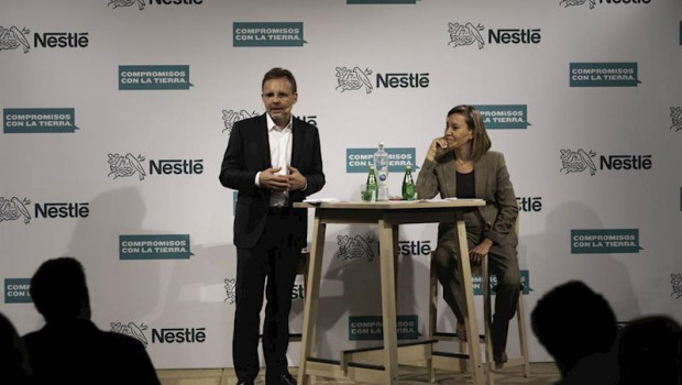 ep el director general de nestle espana jacques reber y la directora de comunicacion neus martinez