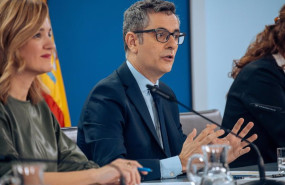 ep el ministro de la presidencia relaciones con las cortes y justicia felix bolanos durante la rueda